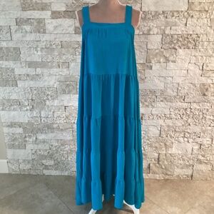 Max Studio Women's Smocked Textured Cotton Tiered Maxi Dress (NWT)